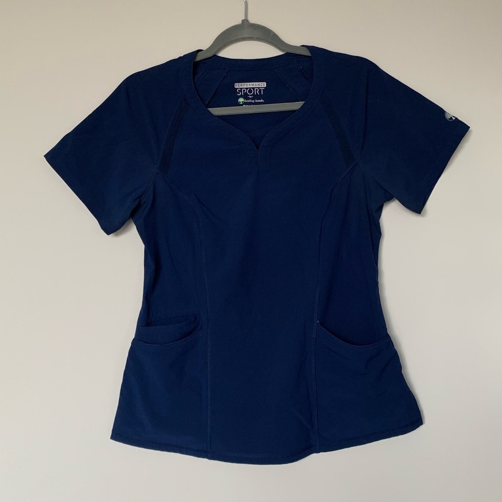 Healing Hands Sport Navy Scrub Top